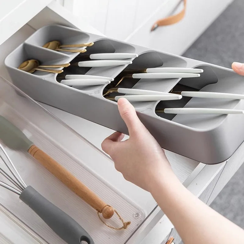 Premium Kitchen Drawer Organizer - Multi-Compartment Cutlery Tray & Silverware Holder 0