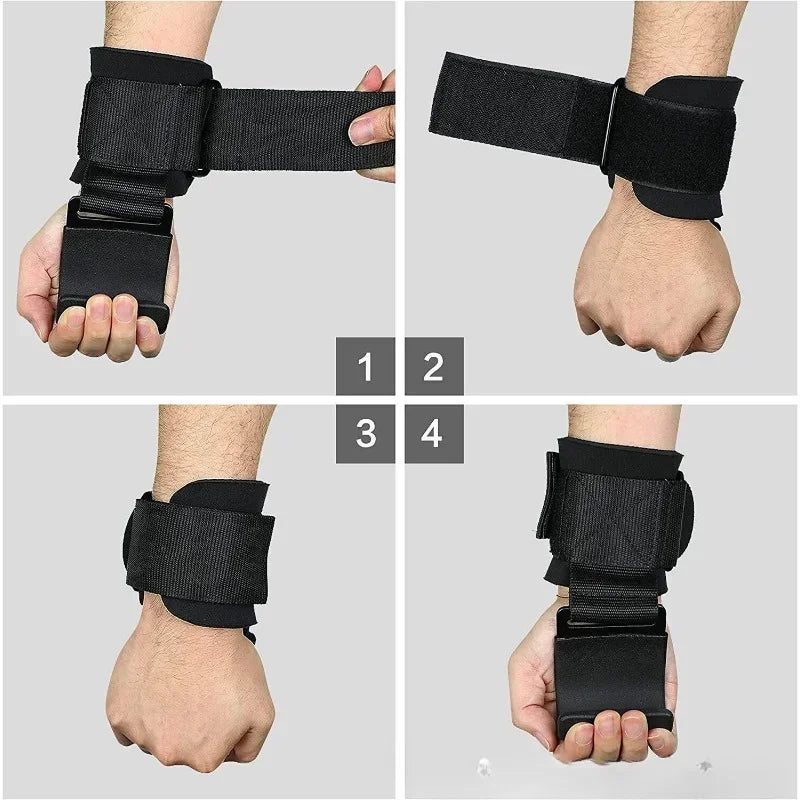 Premium Non-Slip Weight Lifting Hooks - Heavy-Duty Hook Straps for Powerlifting & Bodybuilding 2