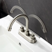 Premium Stainless Steel Bathroom Basin Faucet - Dual Handle Hot & Cold Mixer 1