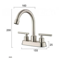 Premium Stainless Steel Bathroom Basin Faucet - Dual Handle Hot & Cold Mixer 2