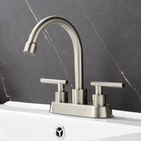 Premium Stainless Steel Bathroom Basin Faucet - Dual Handle Hot & Cold Mixer 3