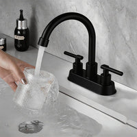 Premium Stainless Steel Bathroom Basin Faucet - Dual Handle Hot & Cold Mixer 4