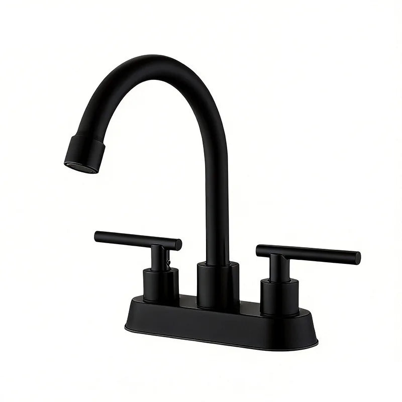 Premium Stainless Steel Bathroom Basin Faucet - Dual Handle Hot & Cold Mixer 7