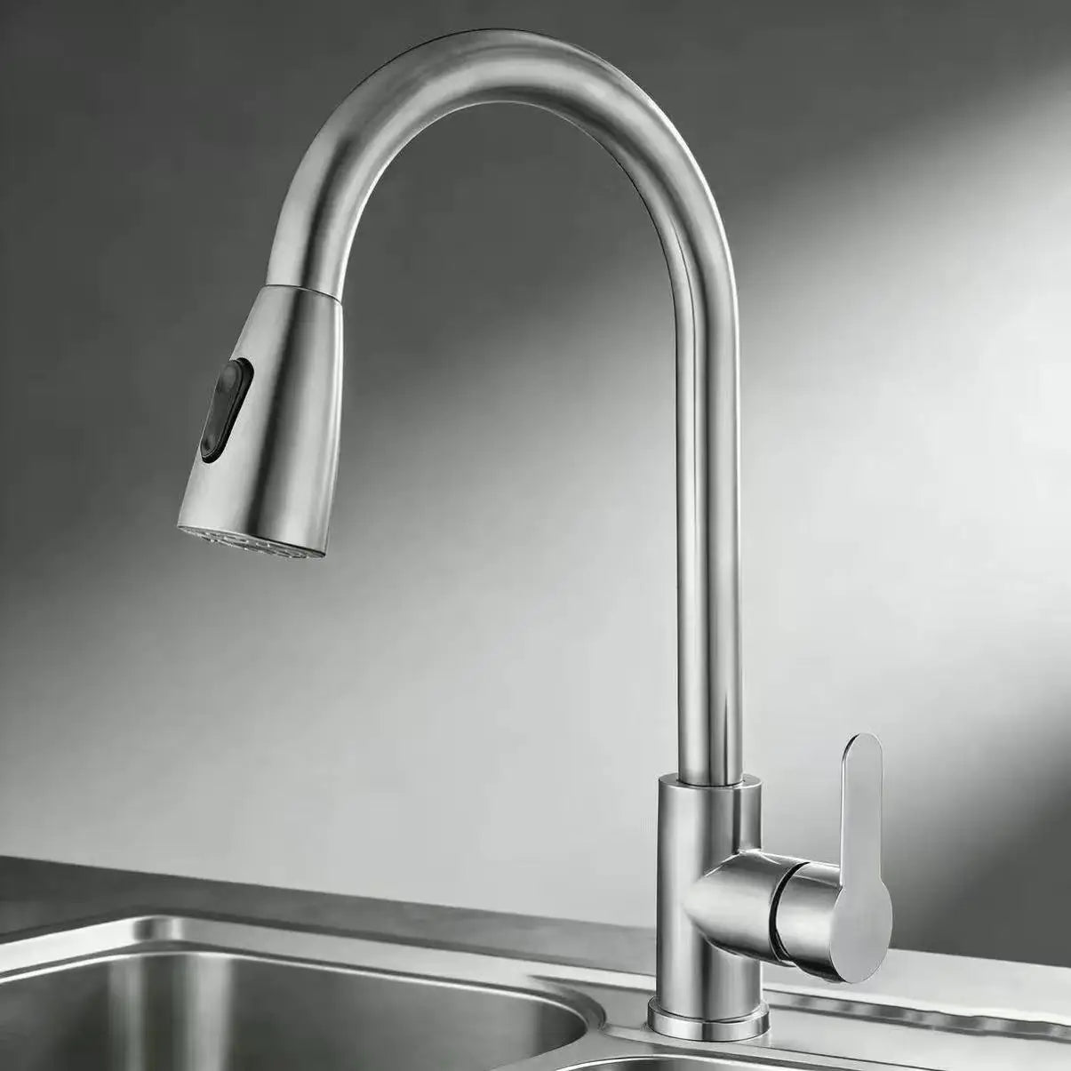 Premium Stainless Steel Kitchen Faucet With 360° Swivel Pull-Out Sprayer 0
