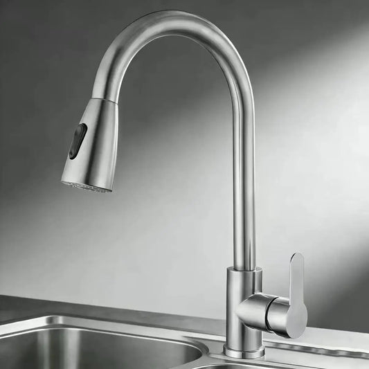 Premium Stainless Steel Kitchen Faucet With 360° Swivel Pull-Out Sprayer 0