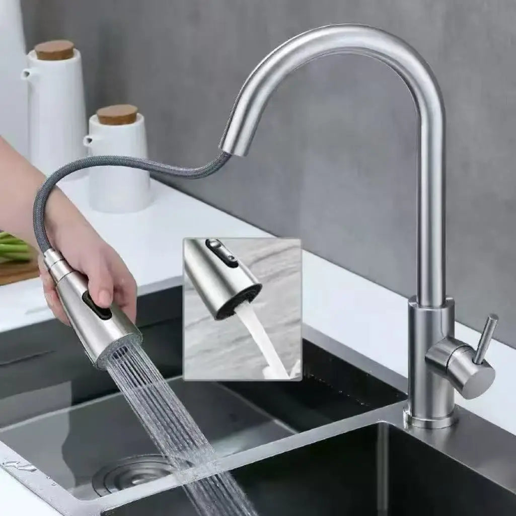 Premium Stainless Steel Kitchen Faucet With 360° Swivel Pull-Out Sprayer 4