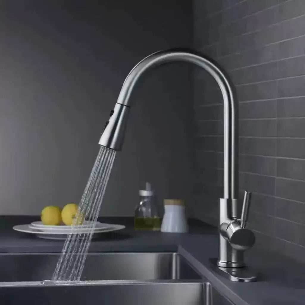 Premium Stainless Steel Kitchen Faucet With 360° Swivel Pull-Out Sprayer 5