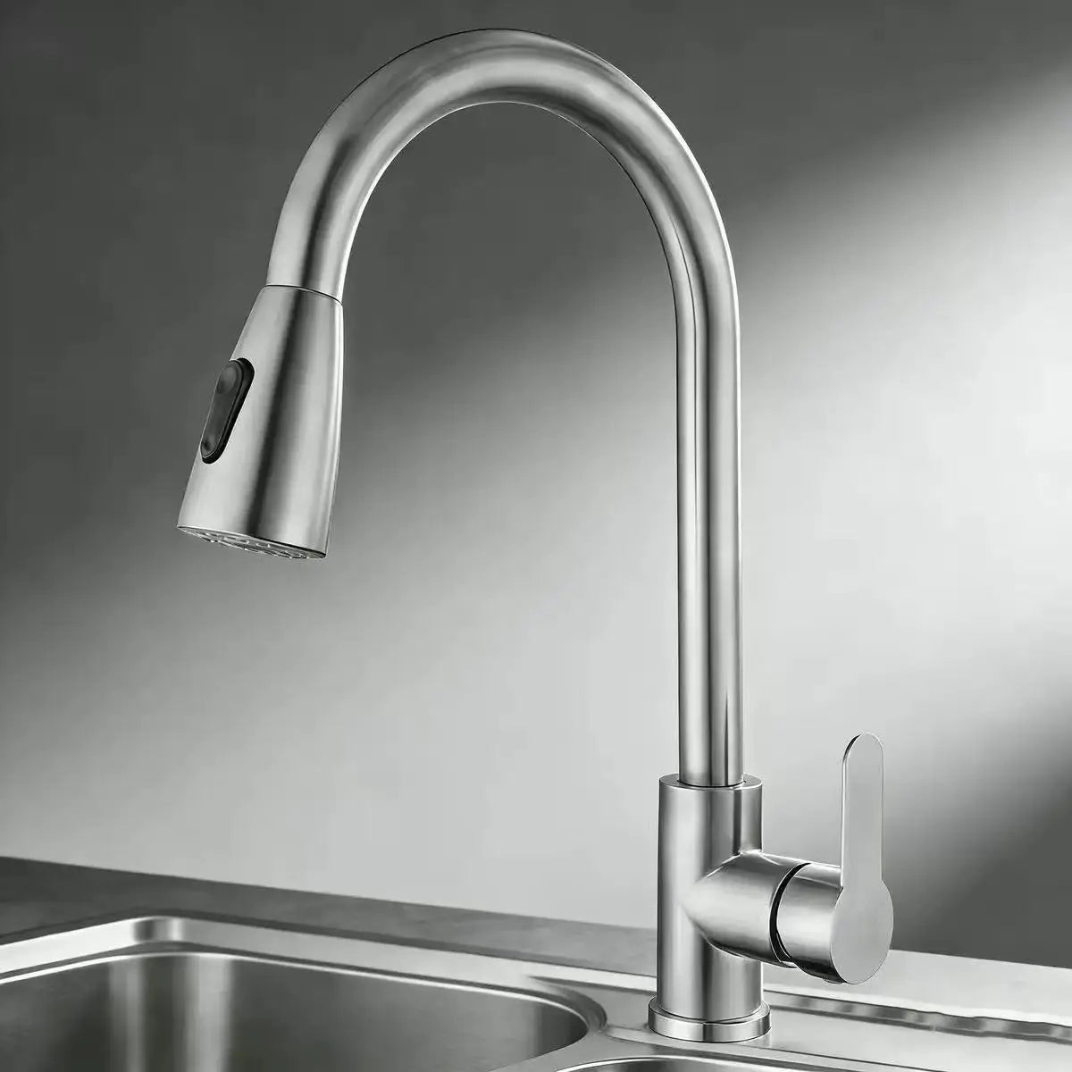 Premium Stainless Steel Kitchen Faucet With 360° Swivel Pull-Out Sprayer 6
