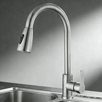 Premium Stainless Steel Kitchen Faucet With 360° Swivel Pull-Out Sprayer 6