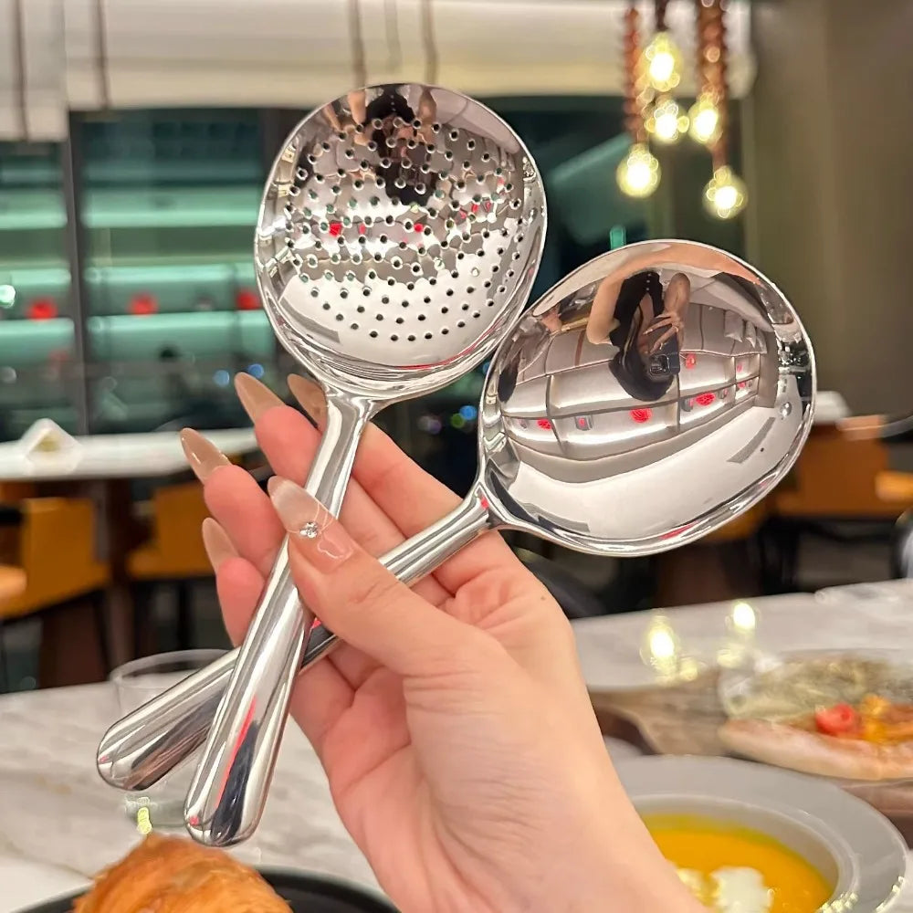 Premium Stainless Steel Large Serving Spoon with Drain Holes 1