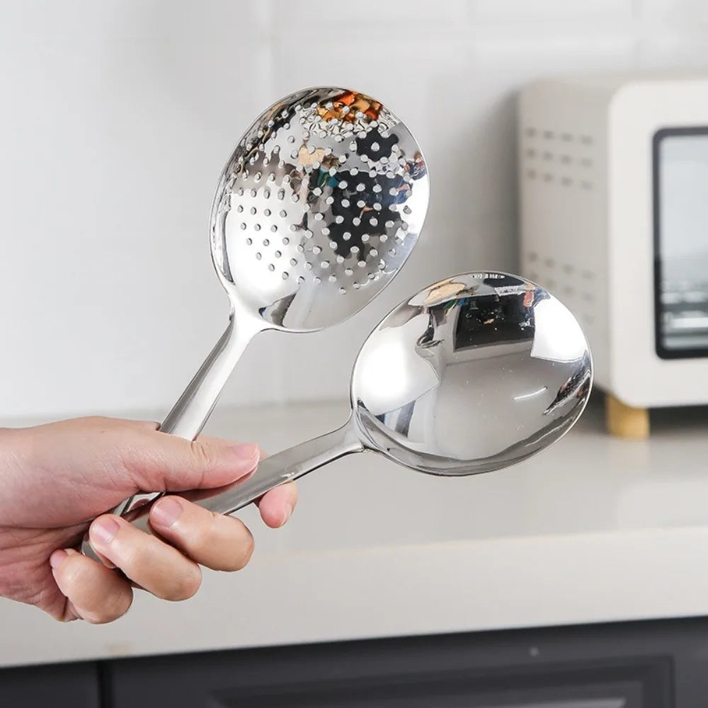 Premium Stainless Steel Large Serving Spoon with Drain Holes 3