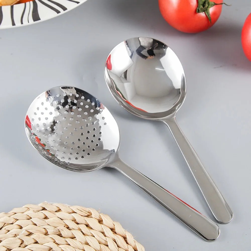 Premium Stainless Steel Large Serving Spoon with Drain Holes 4
