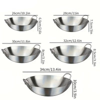 Premium Stainless Steel Wok Pan - Versatile Double Handle Chef Pan for Stir-Frying 5