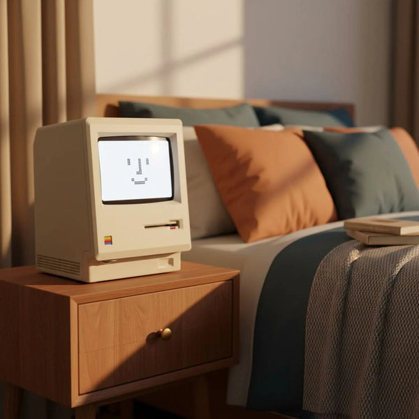 MACFLOW – Horloge de bureau rétro au design d’ordinateur vintage