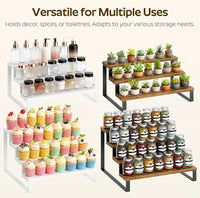 Rustic 4-Tier Wall Mounted Spice Rack Organizer - Space-Saving Kitchen Storage 5