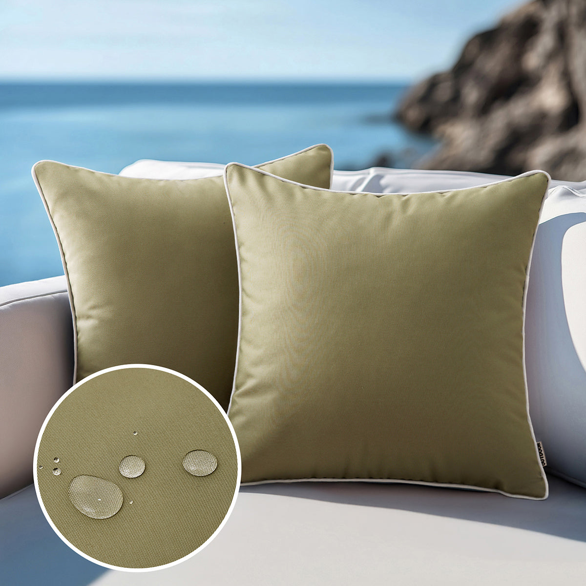 WHITELIVA – Housses de coussin décoratives pour patios et jardins