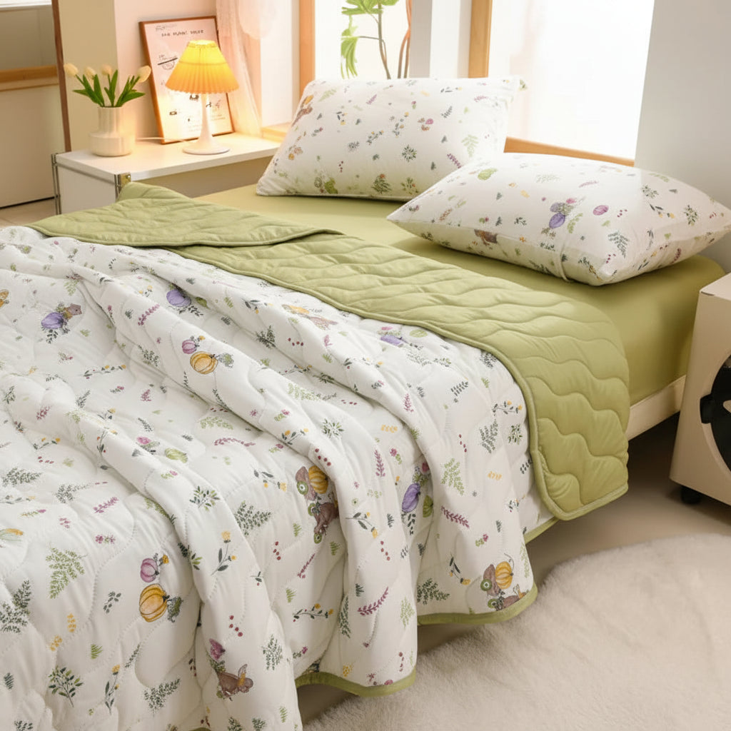 FLORABREEZE – Couverture estivale florale douce et respirante pour le confort
