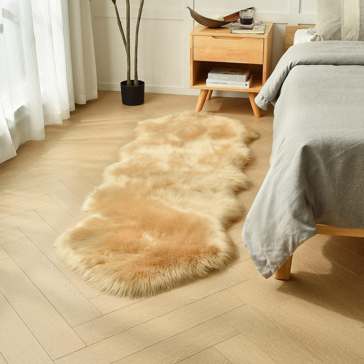 COZIRUGORA – Flauschiger Teppich in Schaffelloptik für ein behagliches Zuhause