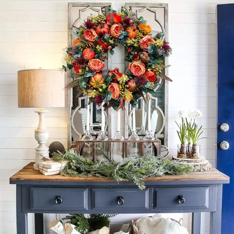 FALLWISP – Pumpkin Wreath for Charming Autumn Entryways
