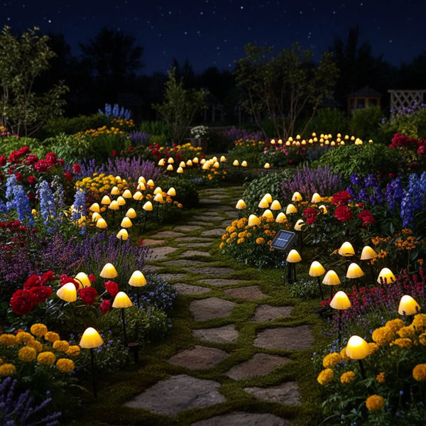 MUSHLIVA – Guirlandes solaires champignon pour jardins paysagers