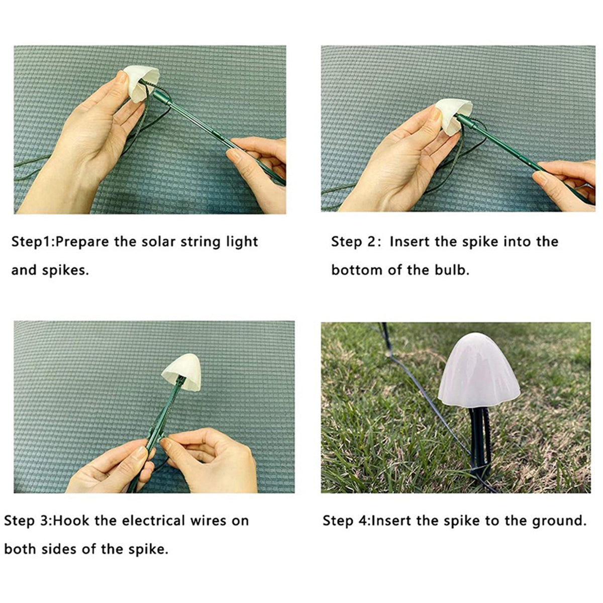MUSHLIVA – Guirlandes solaires champignon pour jardins paysagers