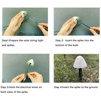 MUSHLIVA – Guirlandes solaires champignon pour jardins paysagers