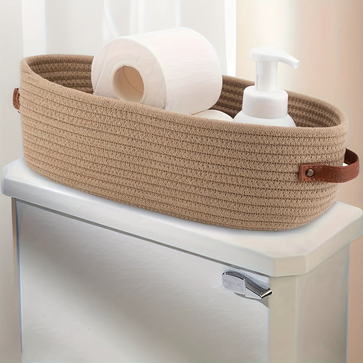 OVANEST – Panier de rangement ovale tissé pour salle de bain