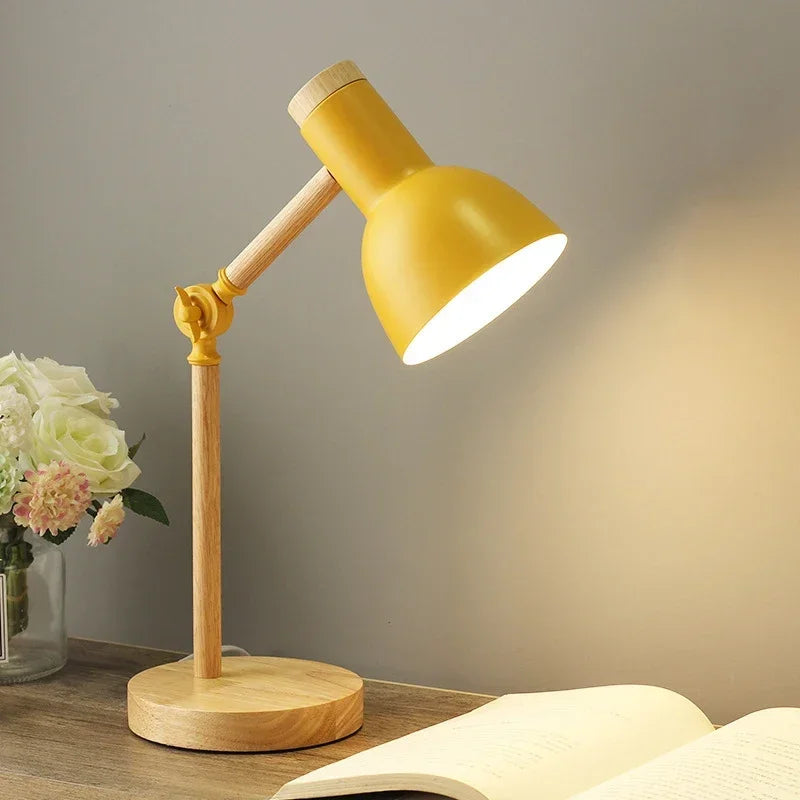 TURNGLOW – Adjustable Wooden Table Lamp Soft Eye Comfort