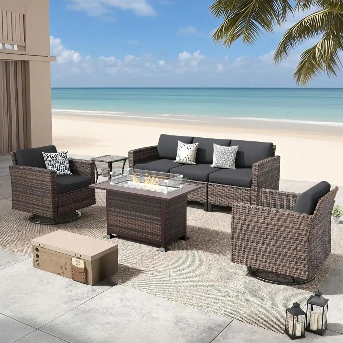 PALMFLOW – Non-Slip Cushion Covers for Patio Furniture Protection