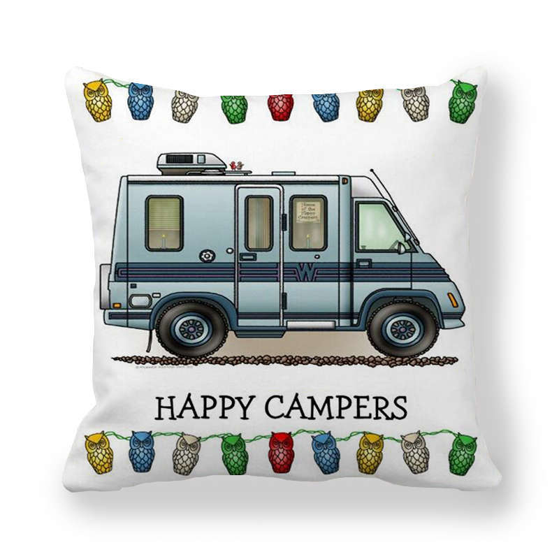 CAMPERLIVA – Owl Camping Cushion Cover for Cozy Outdoor Decor