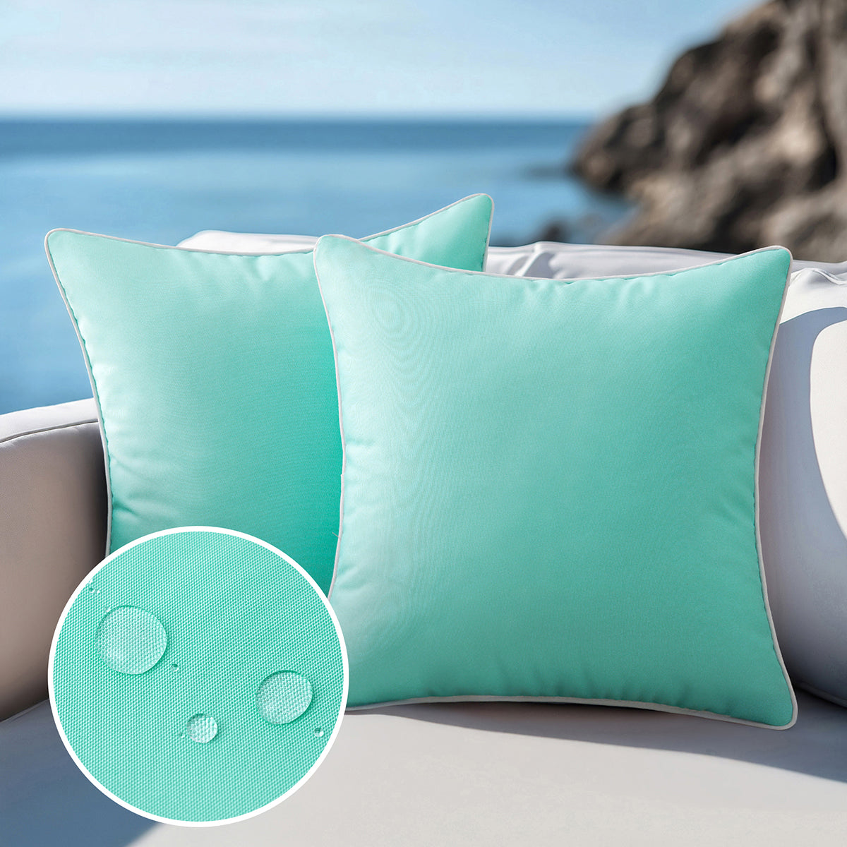 WHITELIVA – Housses de coussin décoratives pour patios et jardins