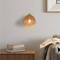 RATTANLIVA – Elegant Woven Wall Sconce for Cozy Interiors
