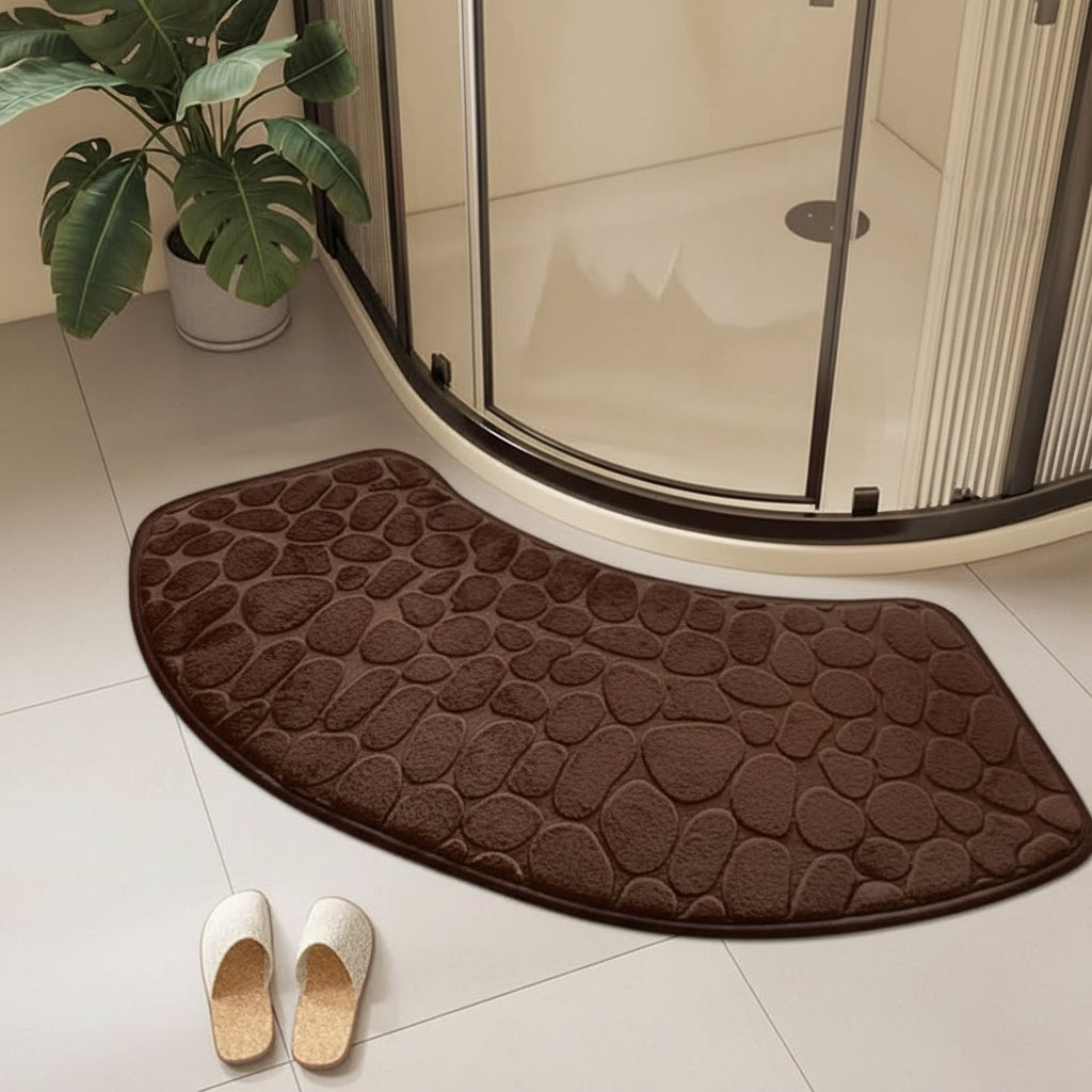 VELVOSTONE – 3D Non-Slip Velvet Bath Mat Quick-Dry Design