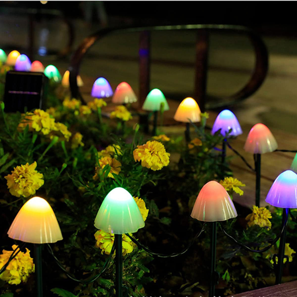 MUSHLIVA – Guirlandes solaires champignon pour jardins paysagers