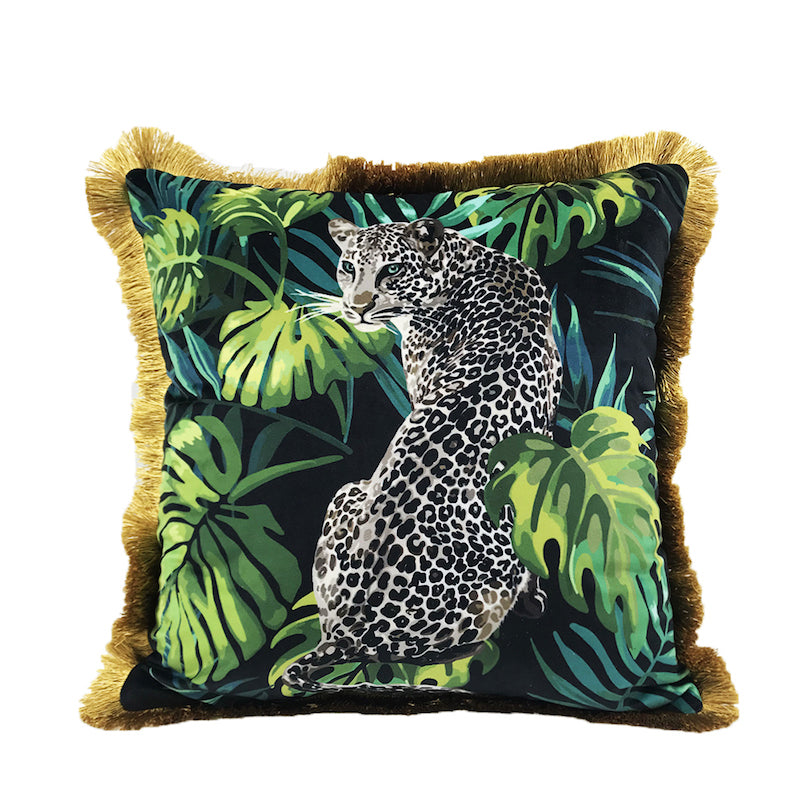 JUNGLELIVA – Housse de coussin rétro à motif animaux de la jungle pour décoration de canapé
