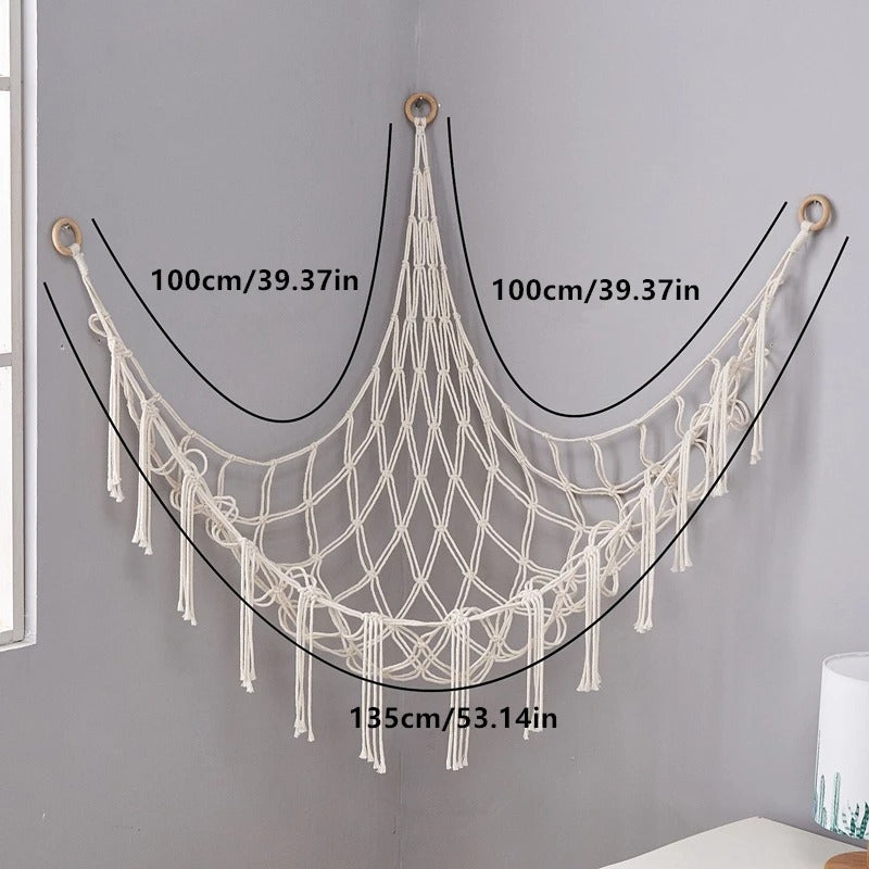 MACRANEST – Filet de jouets tissé main pour décoration cosy