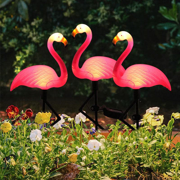 FLAMINGOLIVA – Lampe solaire flamant rose pour décoration extérieure