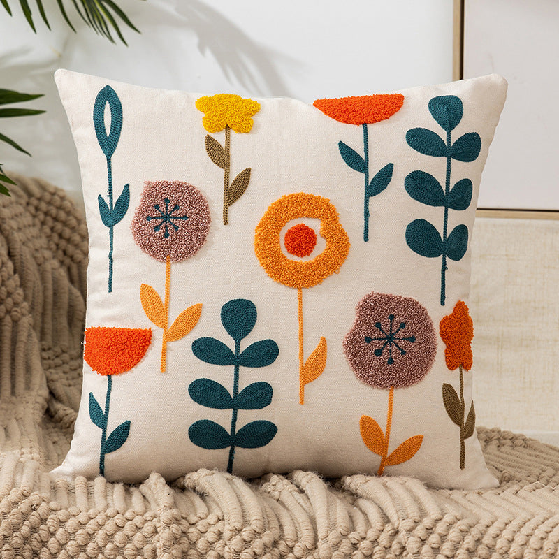 EMBROIDERLIVA – Housse de coussin brodée pour décoration cosy