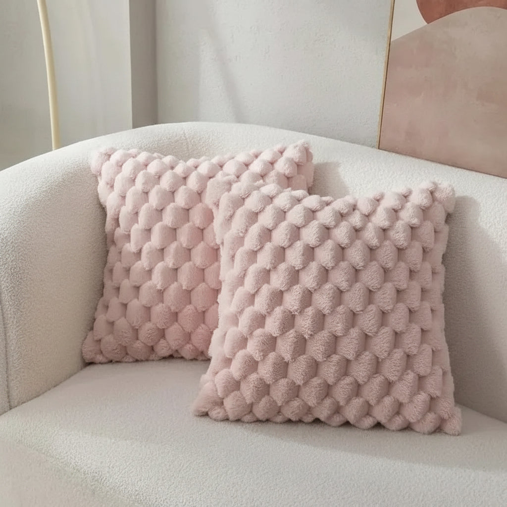 GRIDHAVEN – 3D Textured Pillowcase for Living Room Comfort