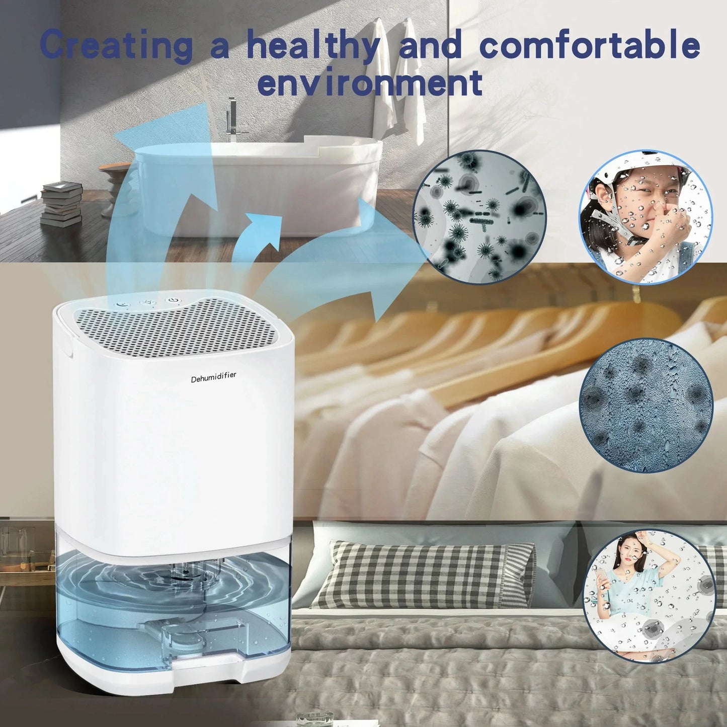 FRESHAURA – Déshumidificateur avec veilleuse pour des espaces de vie confortables