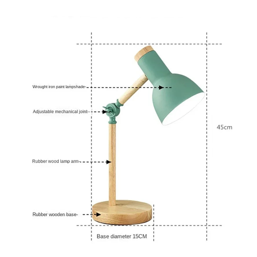 TURNGLOW – Adjustable Wooden Table Lamp Soft Eye Comfort