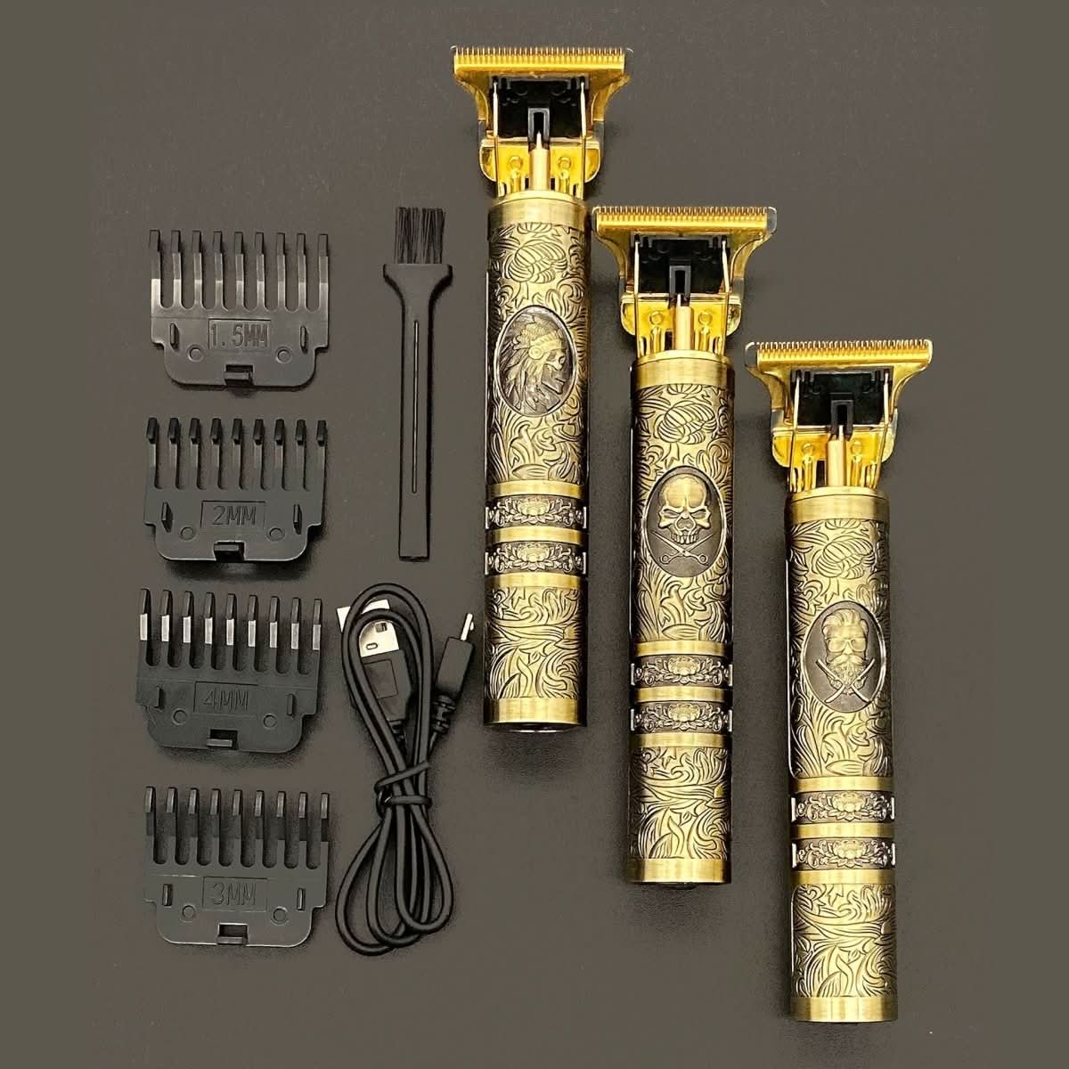 SKULLTRIM – Vintage beard trimmer with battery and precise cut for beard and hair 2