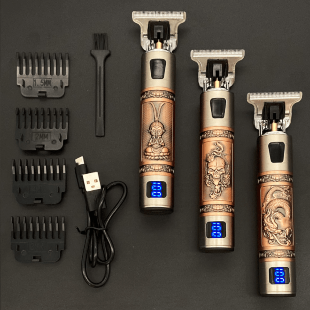 SKULLTRIM – Vintage beard trimmer with battery and precise cut for beard and hair 3