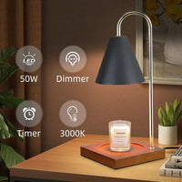 WARMELLE – Lampe chauffe-bougie avec minuterie pour des espaces de vie élégants