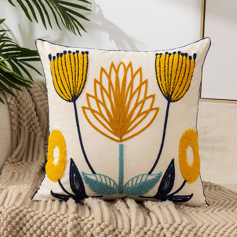EMBROIDERLIVA – Housse de coussin brodée pour décoration cosy