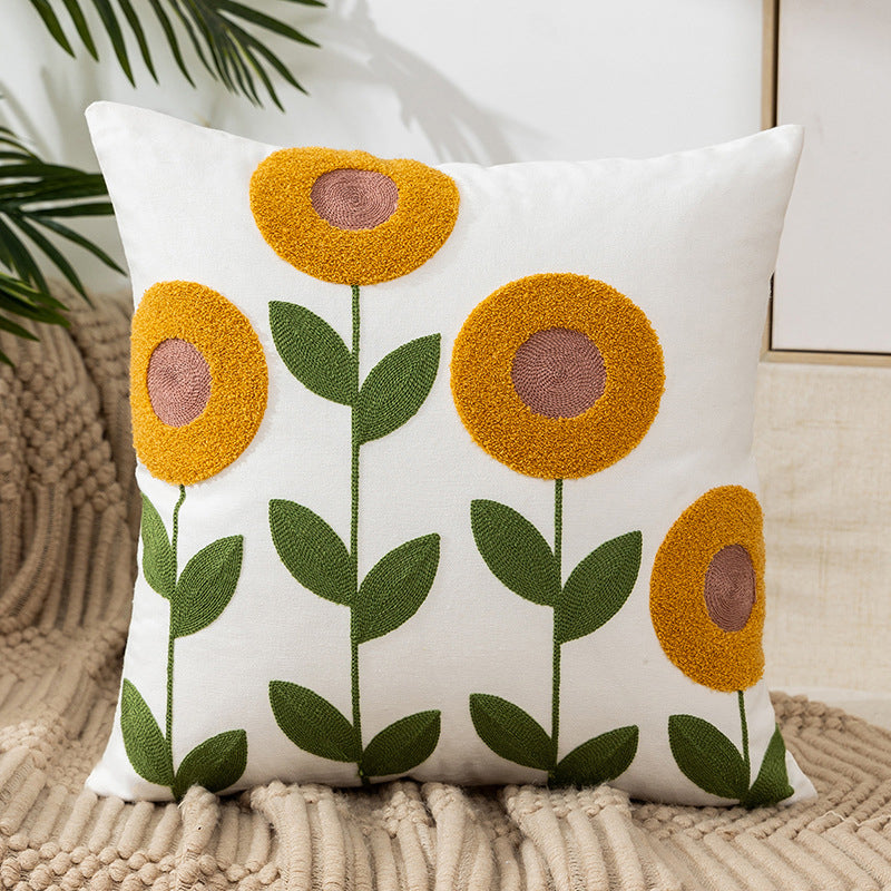 EMBROIDERLIVA – Housse de coussin brodée pour décoration cosy