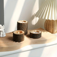 CANDLEFLOW – Three-Piece Wooden Tea Lamp Decor Set