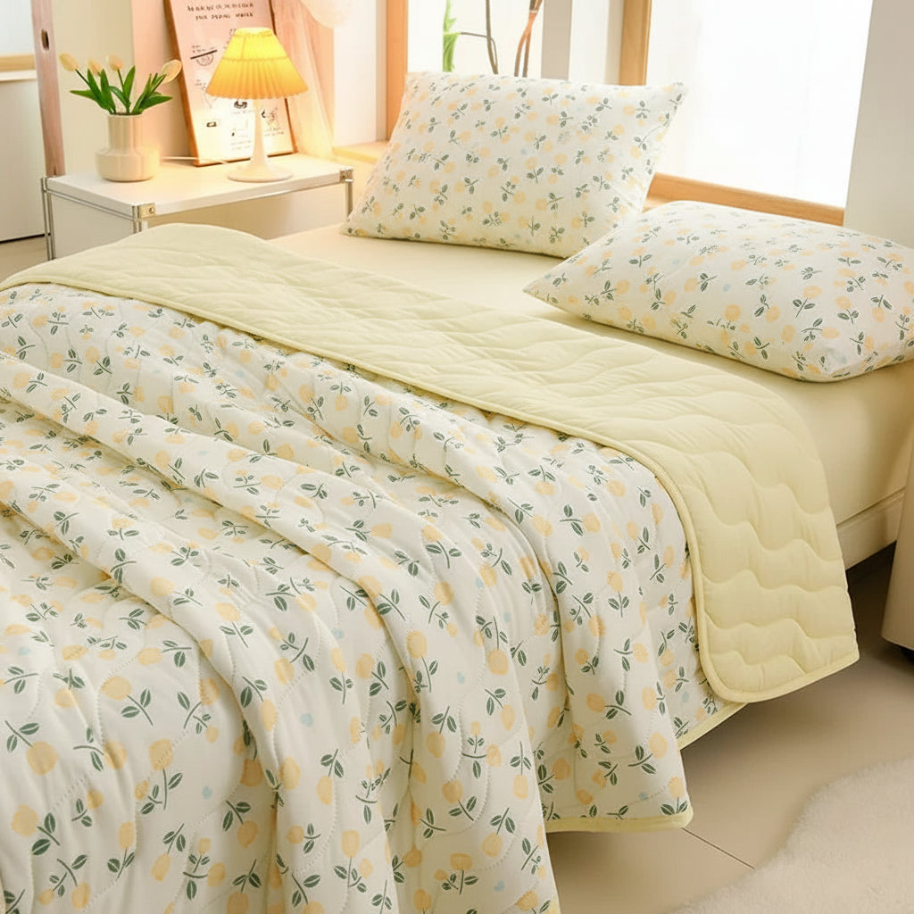 FLORABREEZE – Couverture estivale florale douce et respirante pour le confort