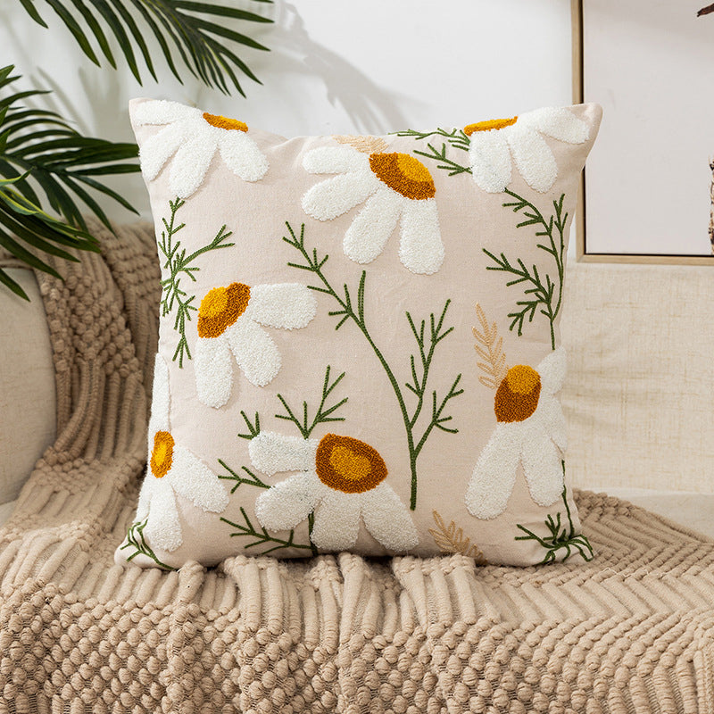 EMBROIDERLIVA – Housse de coussin brodée pour décoration cosy