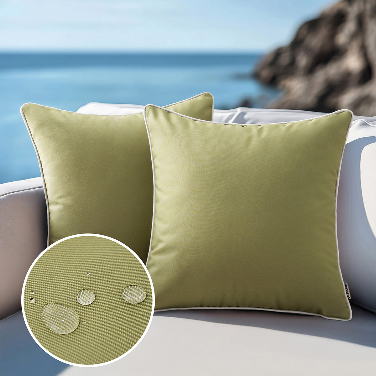 WHITELIVA – Housses de coussin décoratives pour patios et jardins